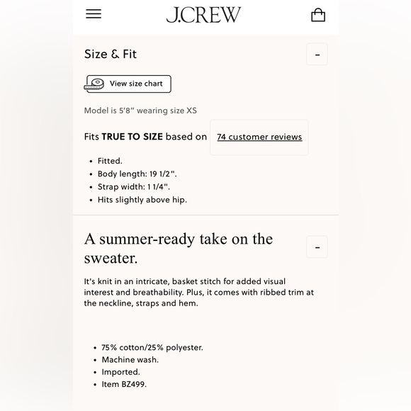 J Crew basket-stitch sweater-tank S - Picture 6 of 6